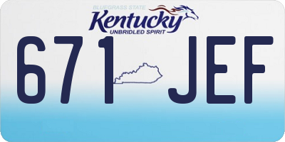 KY license plate 671JEF