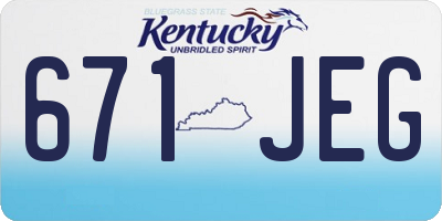 KY license plate 671JEG