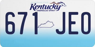 KY license plate 671JEO