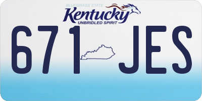 KY license plate 671JES