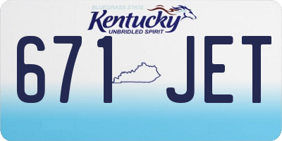 KY license plate 671JET