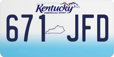 KY license plate 671JFD