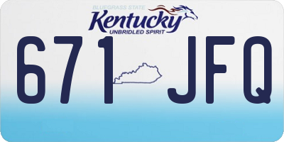 KY license plate 671JFQ