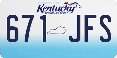 KY license plate 671JFS