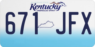 KY license plate 671JFX