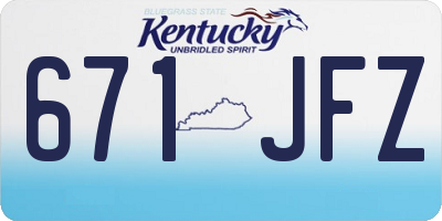 KY license plate 671JFZ