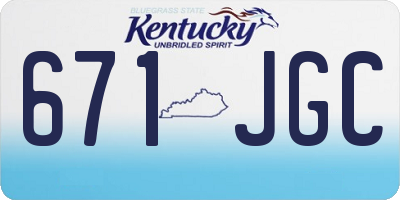 KY license plate 671JGC