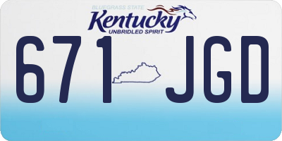 KY license plate 671JGD