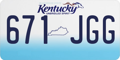 KY license plate 671JGG