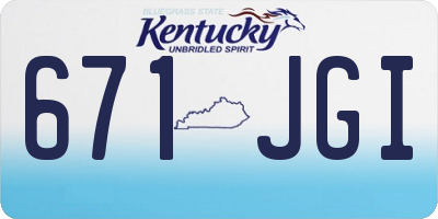 KY license plate 671JGI