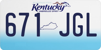 KY license plate 671JGL