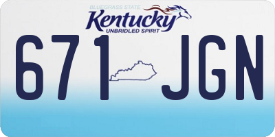 KY license plate 671JGN