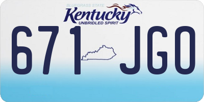KY license plate 671JGO