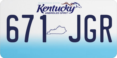 KY license plate 671JGR
