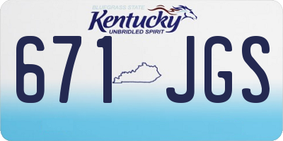 KY license plate 671JGS