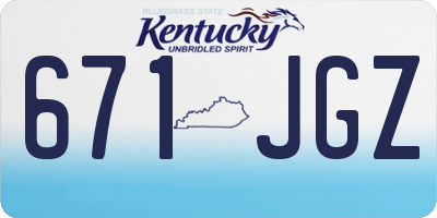 KY license plate 671JGZ