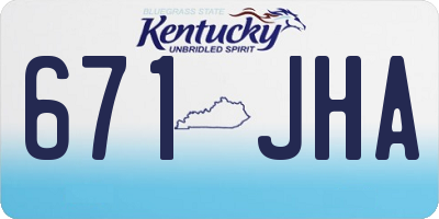 KY license plate 671JHA