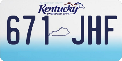 KY license plate 671JHF
