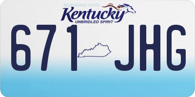 KY license plate 671JHG