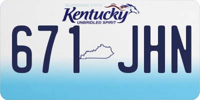 KY license plate 671JHN