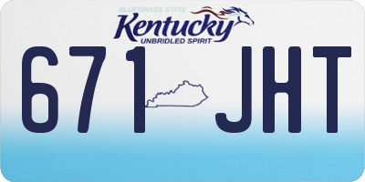 KY license plate 671JHT