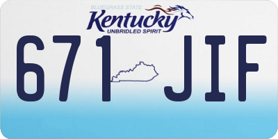 KY license plate 671JIF