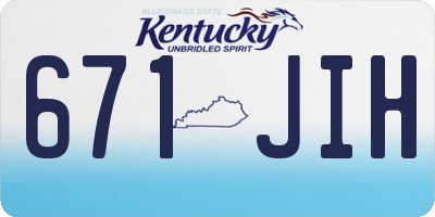 KY license plate 671JIH