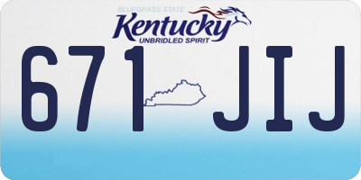 KY license plate 671JIJ