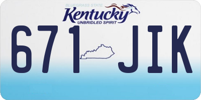 KY license plate 671JIK
