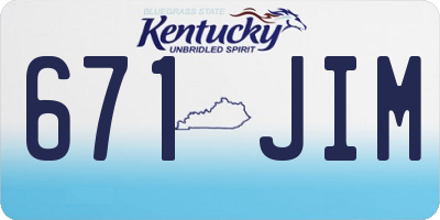 KY license plate 671JIM