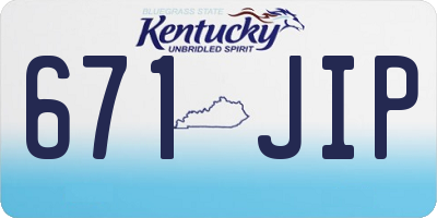 KY license plate 671JIP