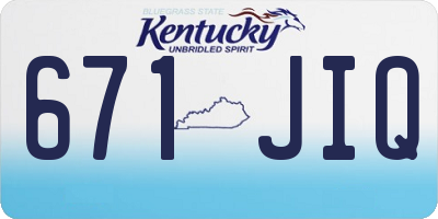 KY license plate 671JIQ