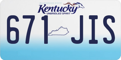 KY license plate 671JIS
