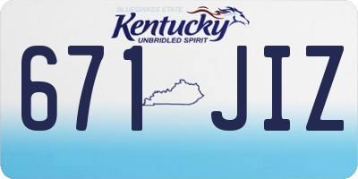 KY license plate 671JIZ