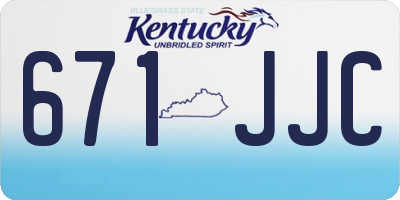 KY license plate 671JJC
