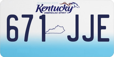 KY license plate 671JJE