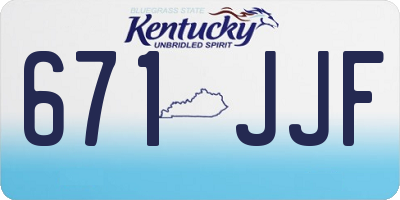 KY license plate 671JJF