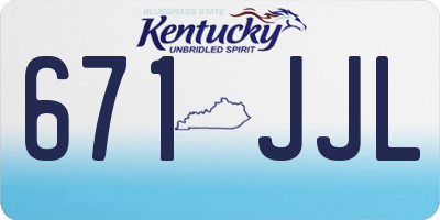 KY license plate 671JJL