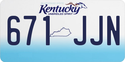 KY license plate 671JJN