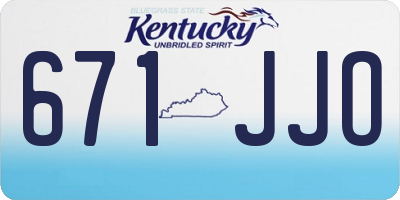 KY license plate 671JJO