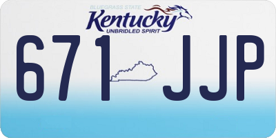 KY license plate 671JJP