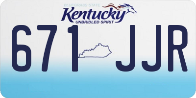 KY license plate 671JJR