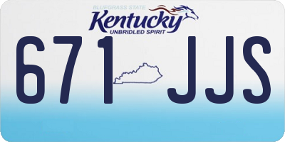 KY license plate 671JJS