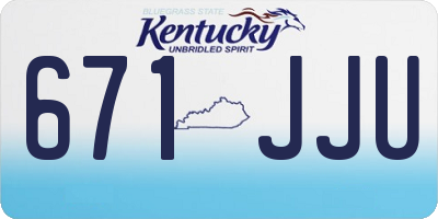 KY license plate 671JJU
