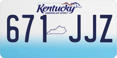 KY license plate 671JJZ
