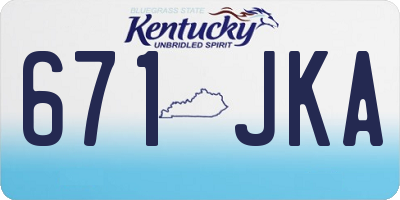 KY license plate 671JKA