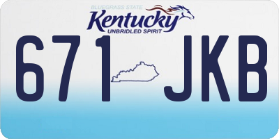 KY license plate 671JKB
