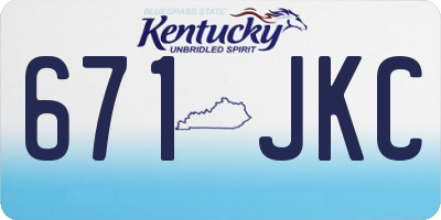 KY license plate 671JKC