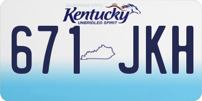 KY license plate 671JKH