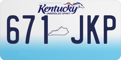 KY license plate 671JKP